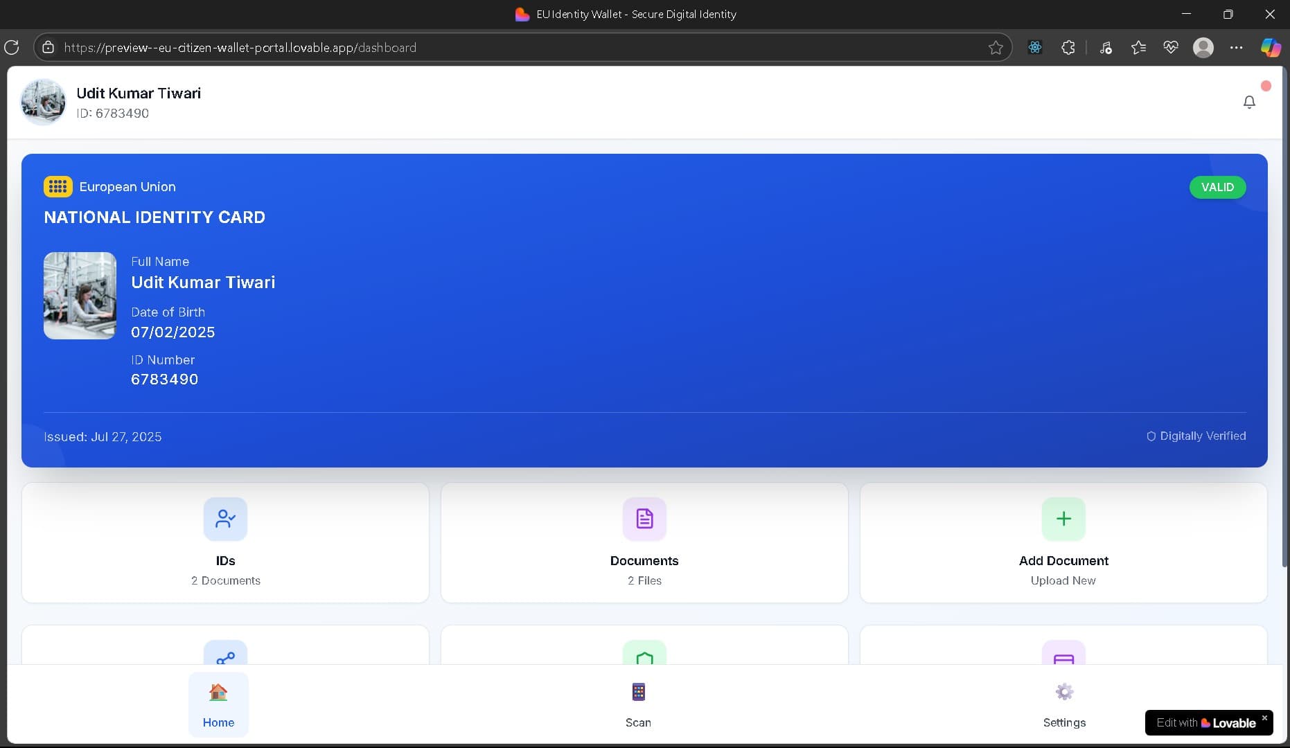EU Citizen Wallet Portal